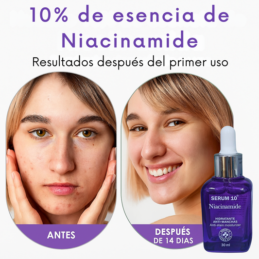 Despídete de una Piel Apagada - Sérum 10 Niacinamida + Crema GRATIS